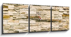 Obraz s hodinami 3D tdln - 150 x 50 cm F_BM94014137 - sandstone masonwork