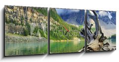 Obraz s hodinami 3D tdln - 150 x 50 cm F_BM9566686 - Moraine Lake, Alberta, Banff National Park - Jezero Moraine, Alberta, nrodn park Banff