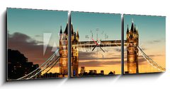 Obraz s hodinami 3D tdln - 150 x 50 cm F_BM95907877 - Tower Bridge London