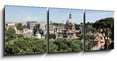 Obraz s hodinami   The part of old town and Roman ruins in Rome, 150 x 50 cm