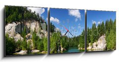 Obraz s hodinami   Emerald lake National park of Adrspach rocks Czech Rep., 150 x 50 cm