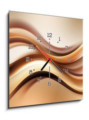 Obraz s hodinami 1D - 50 x 50 cm F_F100548617 - Abstract Gold Wave Design Background - Pozadí abstraktní zlaté vlny