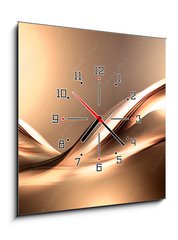 Obraz s hodinami 1D - 50 x 50 cm F_F101221018 - Abstract beautiful motion gold fractal like a bird background.Modern bright digital illustration.