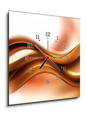 Obraz s hodinami 1D - 50 x 50 cm F_F102386676 - Abstract Gold Brown Wave Design Background