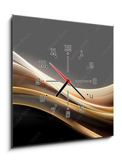 Obraz s hodinami 1D - 50 x 50 cm F_F102933106 - Beautiful Gold Abstract Grey Background - Krásné zlaté abstraktní šedé pozadí