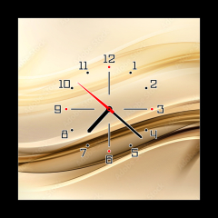 Obraz s hodinami 1D - 50 x 50 cm F_F103336447 - Abstract background with gold lines and waves. Composition of shadows and lights