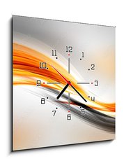 Obraz s hodinami 1D - 50 x 50 cm F_F103336485 - Abstract Sun Gold Wave Design Background
