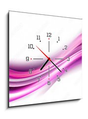 Obraz s hodinami 1D - 50 x 50 cm F_F103742070 - Light Pink Waves Background