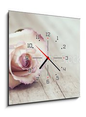 Obraz s hodinami 1D - 50 x 50 cm F_F104120121 - Vintage Rose