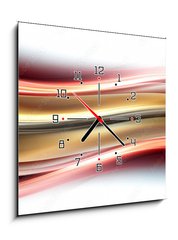 Obraz s hodinami 1D - 50 x 50 cm F_F109610245 - Modern Shiny Abstract Wave Design - Moderní lesklý abstraktní vlnový design