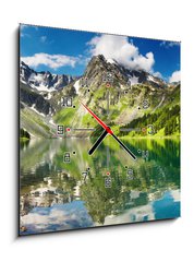 Obraz s hodinami 1D - 50 x 50 cm F_F11281080 - Mountain lake - Horsk jezero