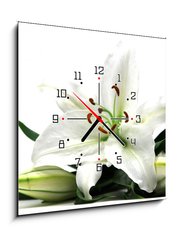 Obraz s hodinami   lilly wide, 50 x 50 cm