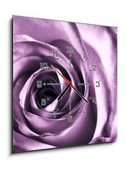 Obraz s hodinami 1D - 50 x 50 cm F_F11865044 - Purple rose - Fialová růže