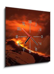 Obraz s hodinami 1D - 50 x 50 cm F_F121736163 - Volcano Etna eruption