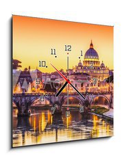 Obraz s hodinami 1D - 50 x 50 cm F_F125722041 - Vatican City, Rome. Italy - Vatiknsk msto, m. Itlie
