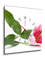 Obraz s hodinami 1D - 50 x 50 cm F_F12638179 - lilly flower
