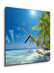 Obraz s hodinami 1D - 50 x 50 cm F_F126748913 - Traumstrand - sen beach