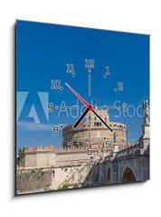 Obraz s hodinami 1D - 50 x 50 cm F_F128550149 - Sant Angelo Bridge in Rome