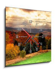 Obraz s hodinami 1D - 50 x 50 cm F_F1290922 - vermont fall faliage - vermont padá faliage