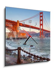 Obraz s hodinami 1D - 50 x 50 cm F_F129546640 - San Francisco. Image of Golden Gate Bridge in San Francisco, California during sunrise.