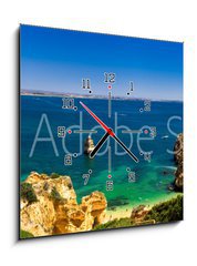 Obraz s hodinami 1D - 50 x 50 cm F_F12999049 - Algarve, part of Portugal, travel target, verry nice