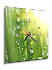 Obraz s hodinami 1D - 50 x 50 cm F_F13037695 - Drops - Kapky