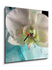 Obraz s hodinami 1D - 50 x 50 cm F_F131453203 - Orchid - Orchidej