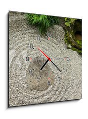 Obraz s hodinami 1D - 50 x 50 cm F_F132372452 - Zen garden in Japan