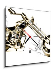 Obraz s hodinami 1D - 50 x 50 cm F_F13243385 - motorcycle