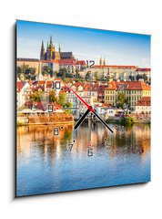 Obraz s hodinami 1D - 50 x 50 cm F_F132628105 - Prague Castle, Czech Republic