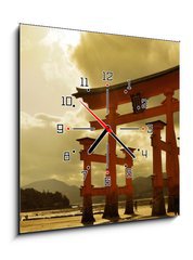 Obraz s hodinami 1D - 50 x 50 cm F_F13832329 - Great torii at Miyajima