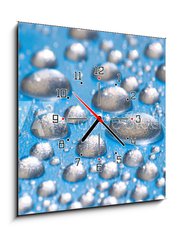 Obraz s hodinami 1D - 50 x 50 cm F_F14808974 - metallic rain