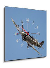 Obraz s hodinami 1D - 50 x 50 cm F_F149753196 - spitfire in the skies