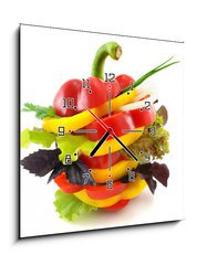 Obraz s hodinami   Vegetables sandwich., 50 x 50 cm