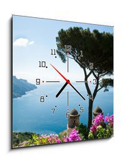 Obraz s hodinami   Amalfi coast view, 50 x 50 cm