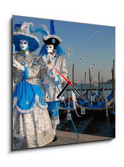 Obraz s hodinami 1D - 50 x 50 cm F_F15472717 - Carnevale di Venezia