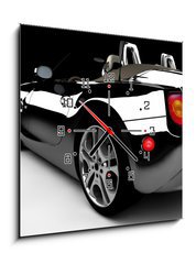 Obraz s hodinami 1D - 50 x 50 cm F_F15700526 - Black car