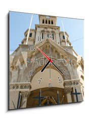 Obraz s hodinami 1D - 50 x 50 cm F_F163202056 - Our Lady of Agony Church - Vina Del Mar - Chile