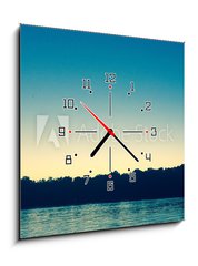 Obraz s hodinami 1D - 50 x 50 cm F_F164859733 - Lake View