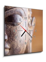 Obraz s hodinami 1D - 50 x 50 cm F_F16802641 - Statue de bouddha