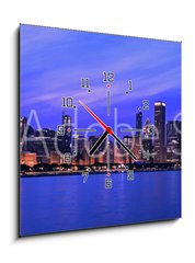 Obraz s hodinami   XXL  Famous Chicago Panorama, 50 x 50 cm