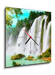 Obraz s hodinami 1D - 50 x 50 cm F_F16847906 - Detian waterfall