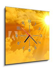 Obraz s hodinami 1D - 50 x 50 cm F_F16981044 - Warme Sonnenstrahlen