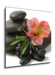 Obraz s hodinami 1D - 50 x 50 cm F_F17478247 - Zen stones