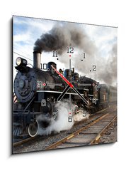 Obraz s hodinami   Essex Steam Train, 50 x 50 cm
