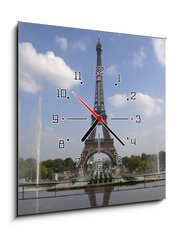 Obraz s hodinami   The Eiffel tower from Trocadero in Paris, 50 x 50 cm