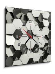 Obraz s hodinami 1D - 50 x 50 cm F_F179876377 - hexagon geometric background