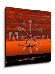 Obraz s hodinami 1D - 50 x 50 cm F_F180678 - landebahn - ranvej