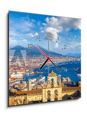 Obraz s hodinami 1D - 50 x 50 cm F_F181078879 - Napoli  and mount Vesuvius in  Italy