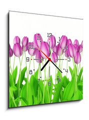 Obraz s hodinami   tulips, 50 x 50 cm